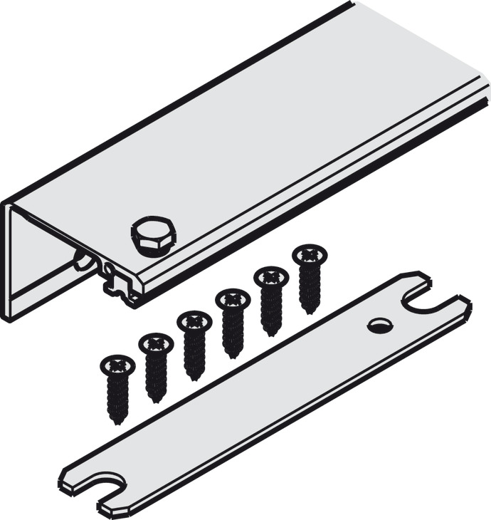 Concepta connec.track silv.1 do.55/650mm Hafele 408.30.243