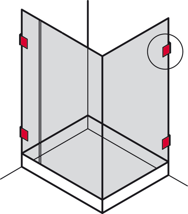 Kẹp Kính Tường Nhà Tắm 90° Hafele 981.00.562