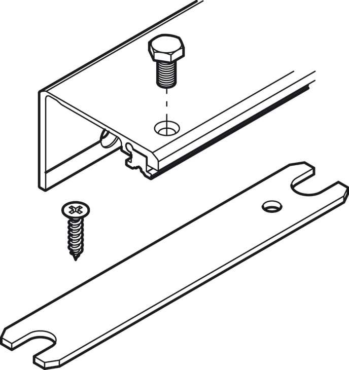 Concepta connec.track silv.1 do.55/650mm Hafele 408.30.243