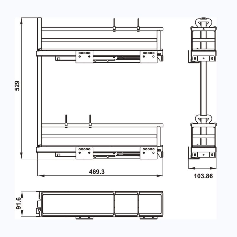 Kệ đựng chai lọ Hafele 549.20.841- Cho tủ rộng 200 mm
