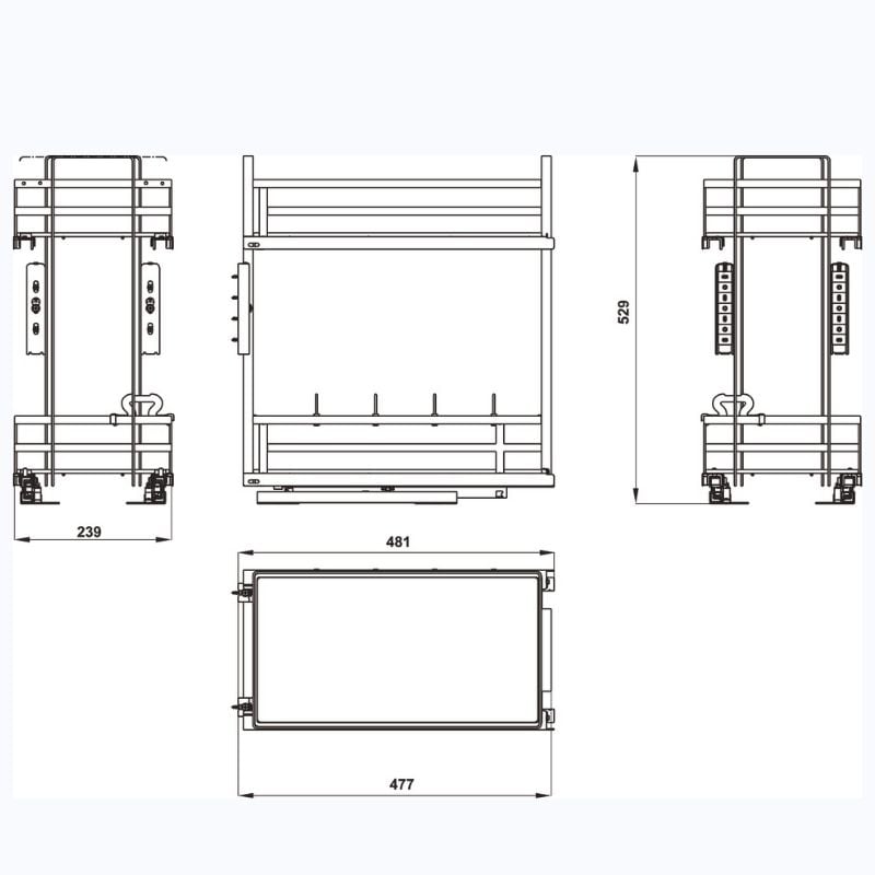 Kệ đựng gia vị Hafele 549.20.823 - Cho tủ rộng 300 mm