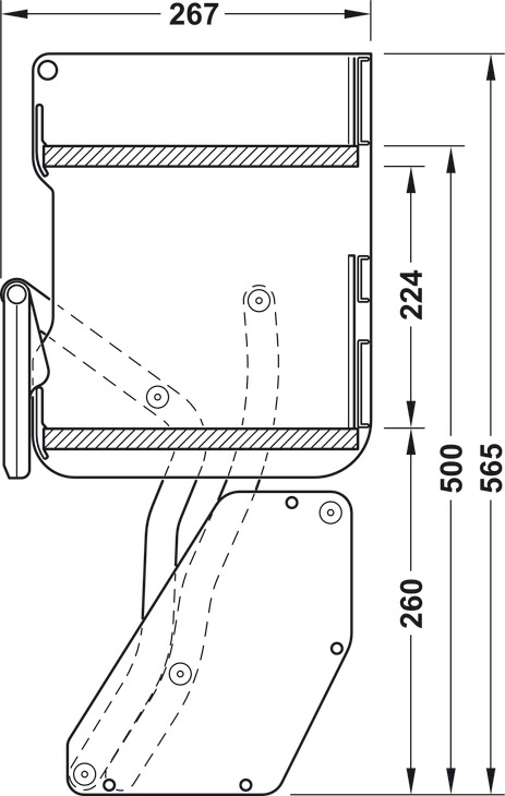 Kệ nâng hạ Imove Hafele 504.68.913 - 600mm