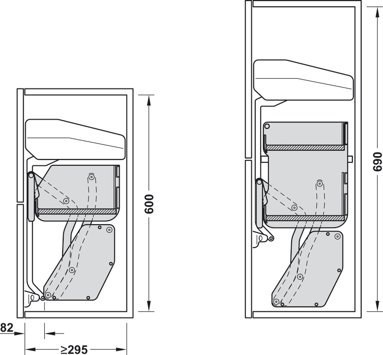 Kệ nâng hạ Imove Hafele 504.68.915 - 900mm