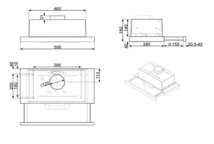 Máy Hút Mùi Âm Tủ 60cm Smeg Hafele KSET62E 536.84.832