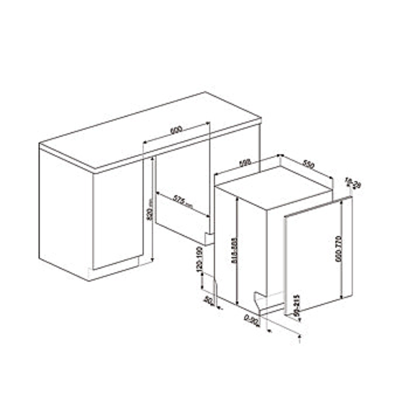 Máy Rửa Chén Âm Tủ Hafele STL323BL 536.24.621