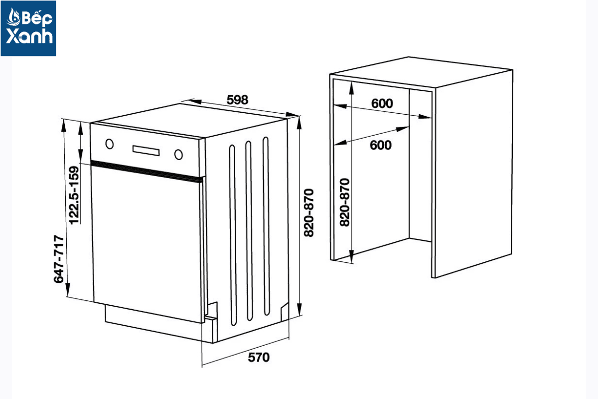 Máy rửa chén bán âm Hafele HDW-HI60C 533.23.120