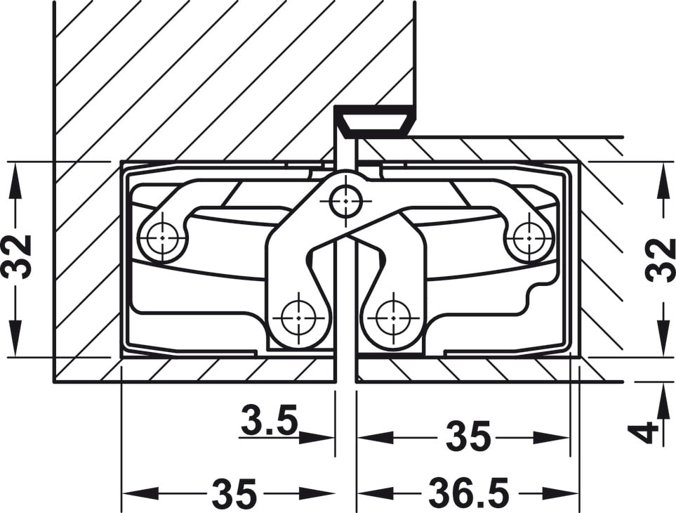 Bản lề âm TE540 3D, SSS Hafele 924.17.225