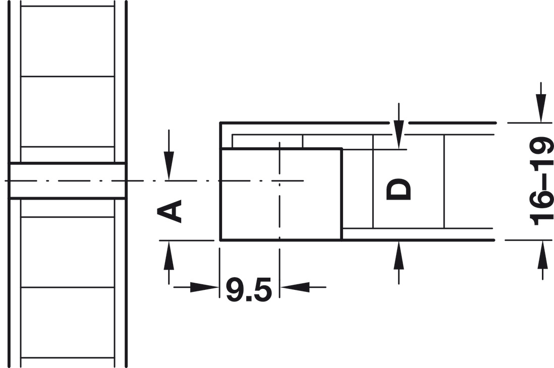 Thân Ốc Liên Kết Cho Gỗ Dày Từ 19mm Hafele 263.14.705