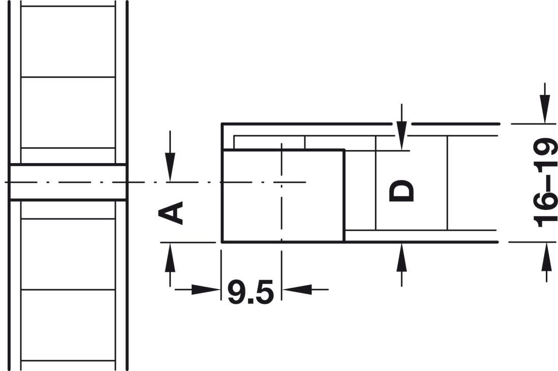 Thân O6LK =KL Hafele 263.21.826