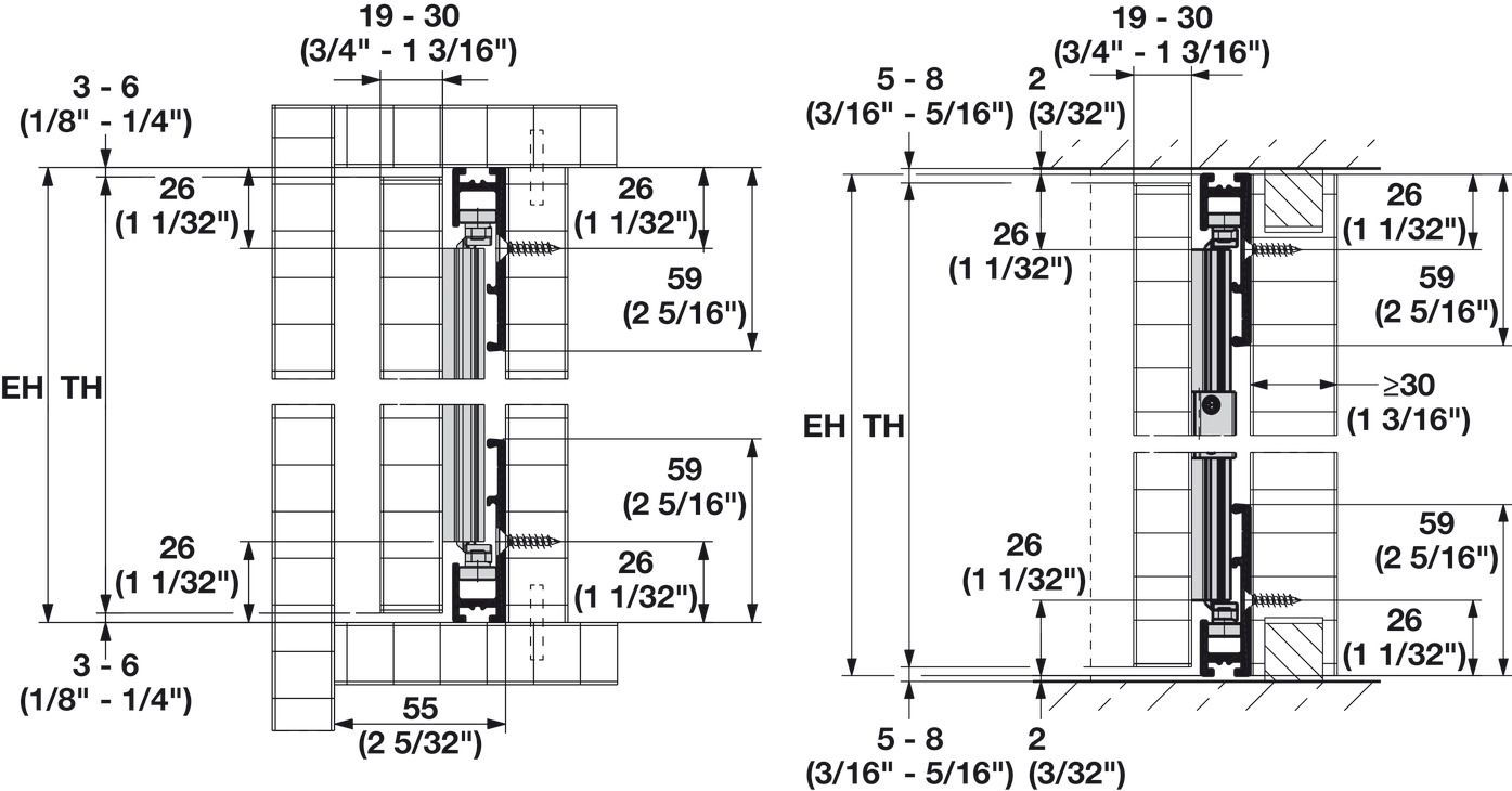 Concepta connec.track silv.2do.110/900mm Hafele 408.30.094
