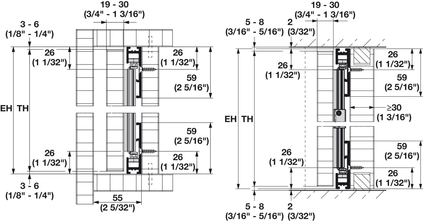 Concepta connec.track silv.2 do.110/26mm Hafele 408.30.095