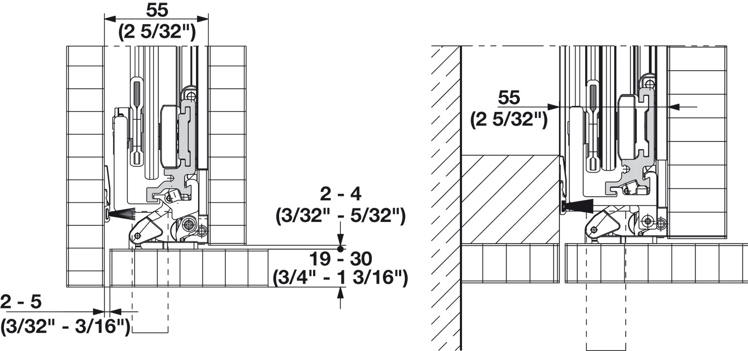 Concepta 50 fitting 2301-2850 silver Hafele 408.30.593