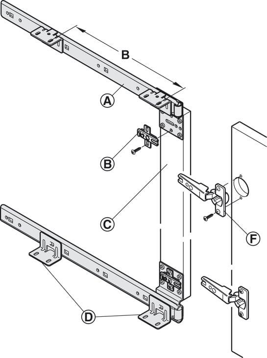 Bộ của lùa pivot DOOR 600mm Hafele 408.07.609