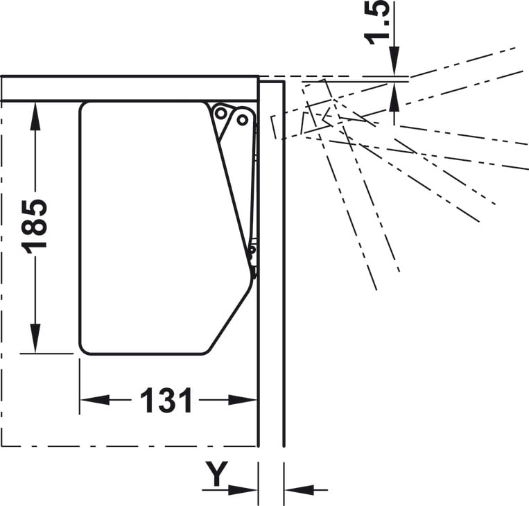 Bộ Tay Nâng Free Flap 3.15 Hafele 493.05.862