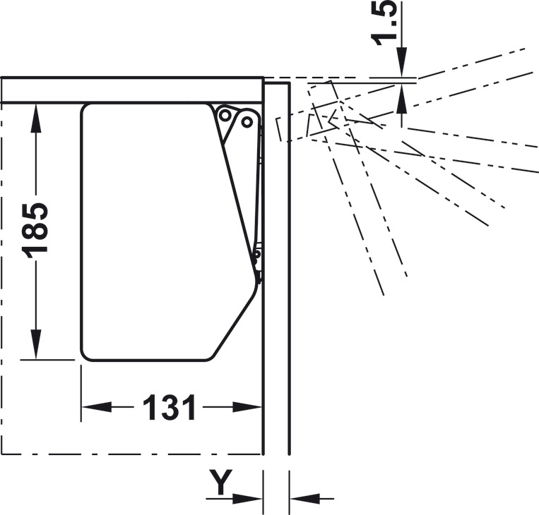 Bộ Tay Nâng Free Flap 3.15 Hafele 493.05.853
