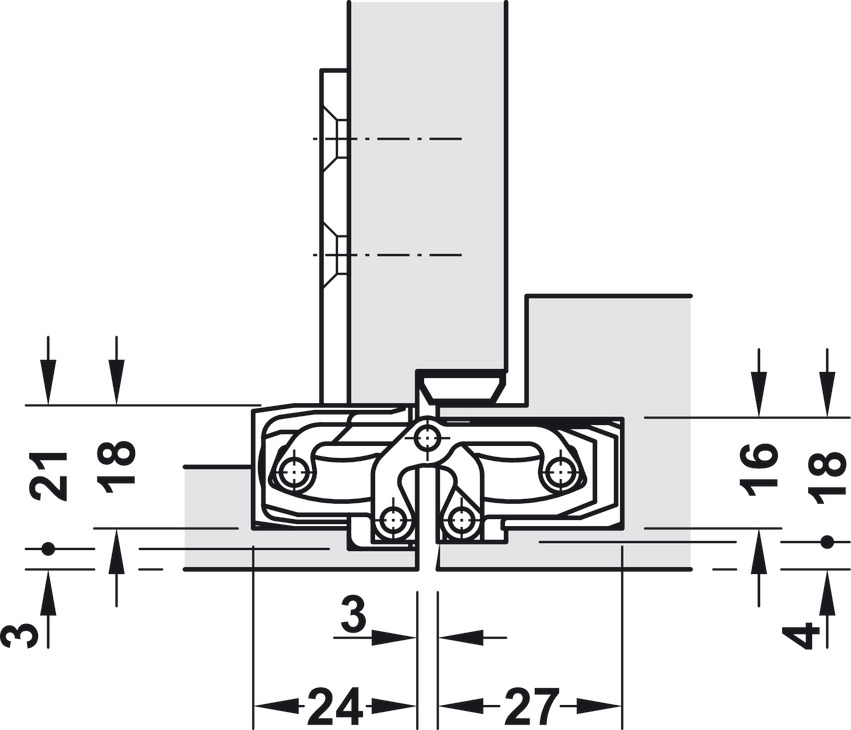 Architectural hinge alu.stainl.st.design Hafele 924.18.904