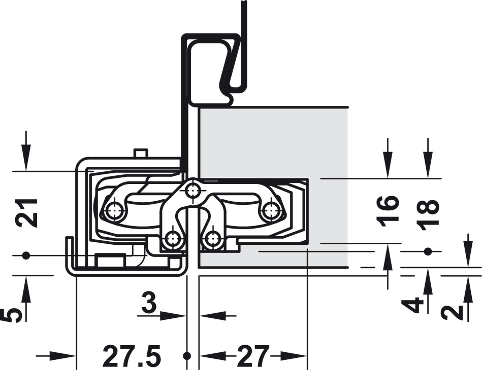 Architectural hinge alu.stainl.st.design Hafele 924.18.904