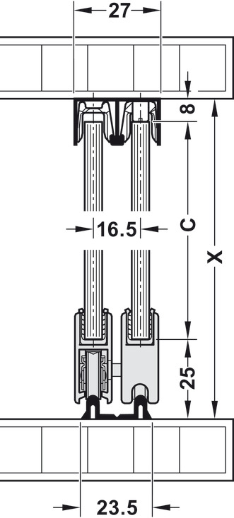 Bánh XE cửa trượt 25 IF G Hafele 415.13.103