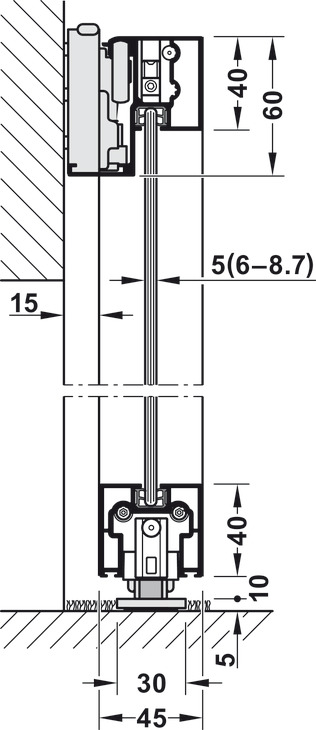 Ray Dưới Cho Sàn Mềm 2200mm Hafele 940.59.802