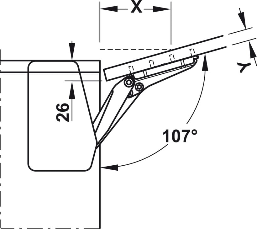 Bộ Tay Nâng Free Flap 1.7 Màu Trắng Hafele 493.05.820