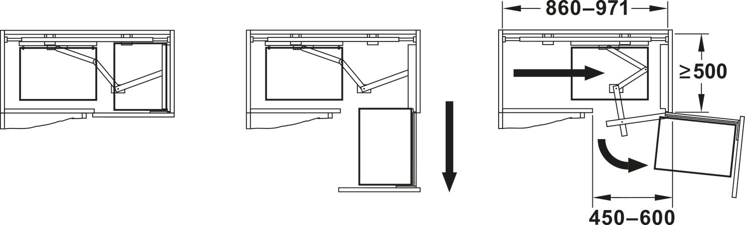 Magic corner frame r/hand silver Hafele 546.17.223