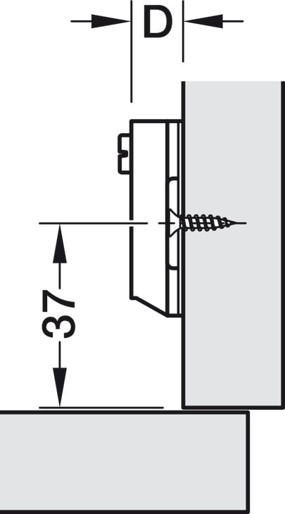 Đế Bản Lề Tủ Metalla A 310A Hafele 311.03.104
