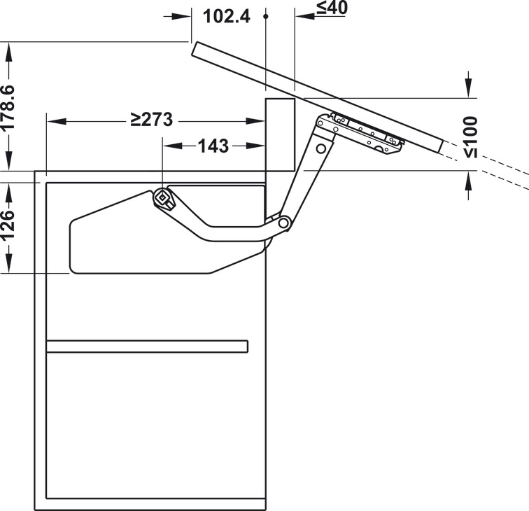 Bộ Tay Nâng Free Swing S2sw Hafele 493.05.770