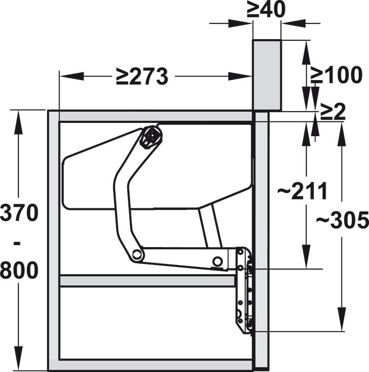 Bộ Tay Nâng Free Swing S2sw Hafele 493.05.760