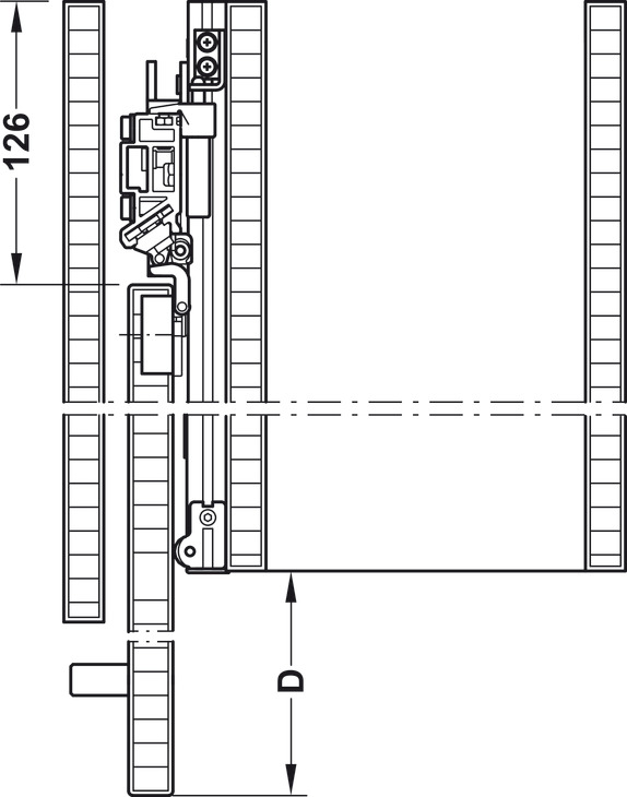 Bộ phụ kiện F-Park72 50A 2200-2700/560mm Hafele 408.45.026