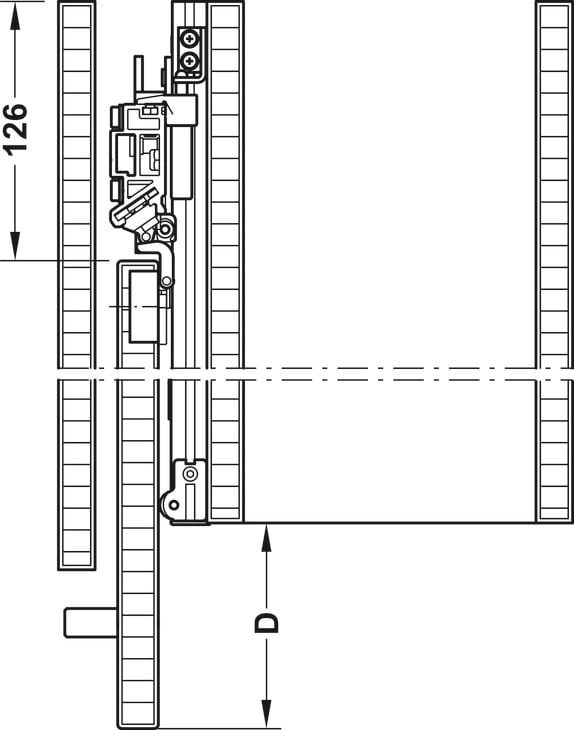Bộ phụ kiện F-Park72 50A 2200-2700/560mm Hafele 408.45.026