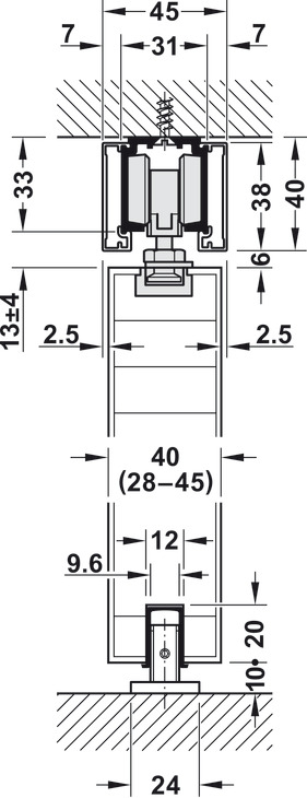 Phụ Kiện Cửa Trượt Classic 120-O Hafele 941.02.049