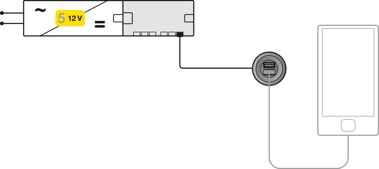 Cổng Sạc USB 12V Hafele 833.73.751