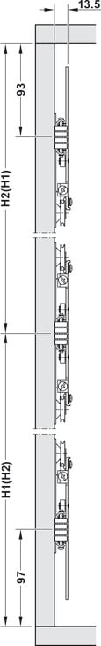 Bộ Phụ Kiện Cửa Trượt Xoay Slido F-Park71 25B Hafele 408.25.003