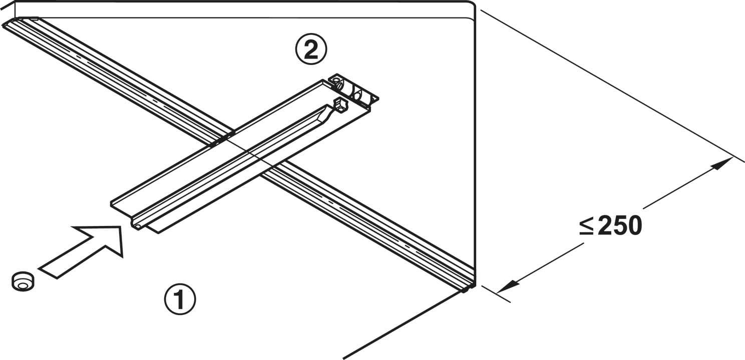 Bộ phụ kiện bàn xếp =KL Hafele 642.40.008