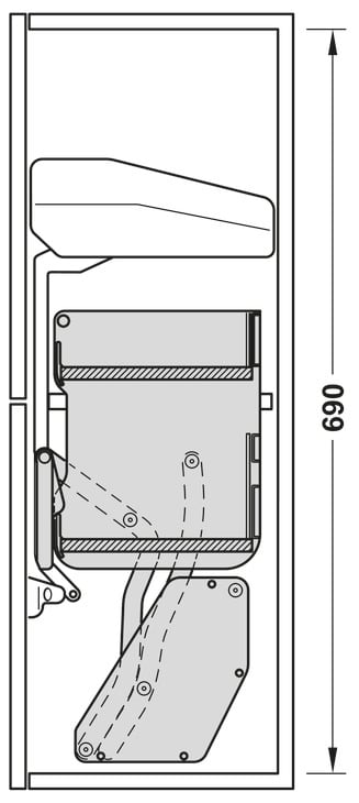 Kệ Nâng Hạ Imove 600mm Hafele 504.68.373