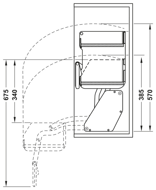 Kệ Nâng Hạ Imove 800mm Hafele 504.68.377