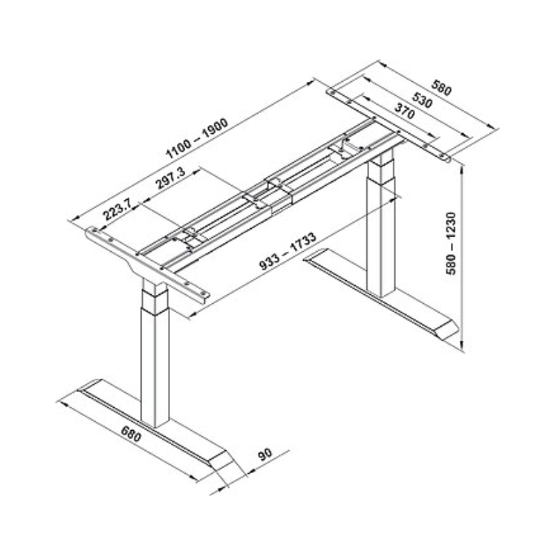 Phụ Kiện Bàn Nâng Hạ Điện Tử 2 Chân Hafele 633.44.061