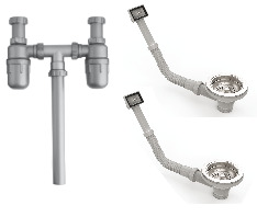 Bộ Xả Cho Chậu Rửa 2 Hộc Hafele 567.25.923