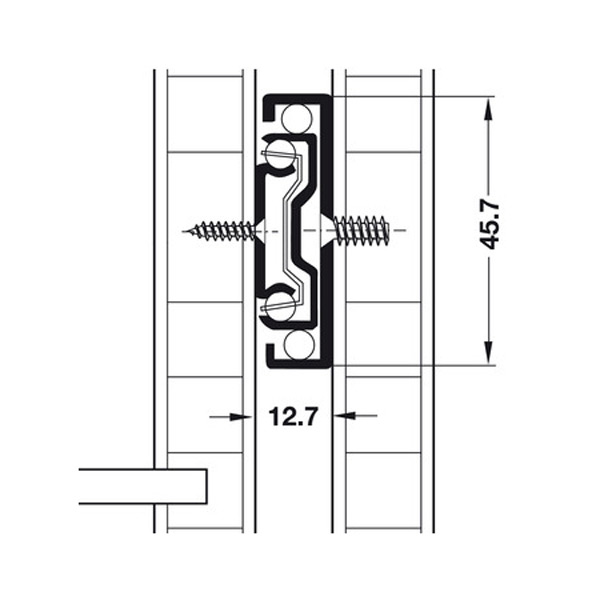 Ray bi không giảm chấn 450mm Hafele 494.02.464
