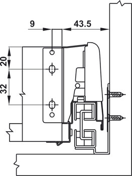 Ray hộp Alto giảm chấn H84mm Hafele 552.03.785