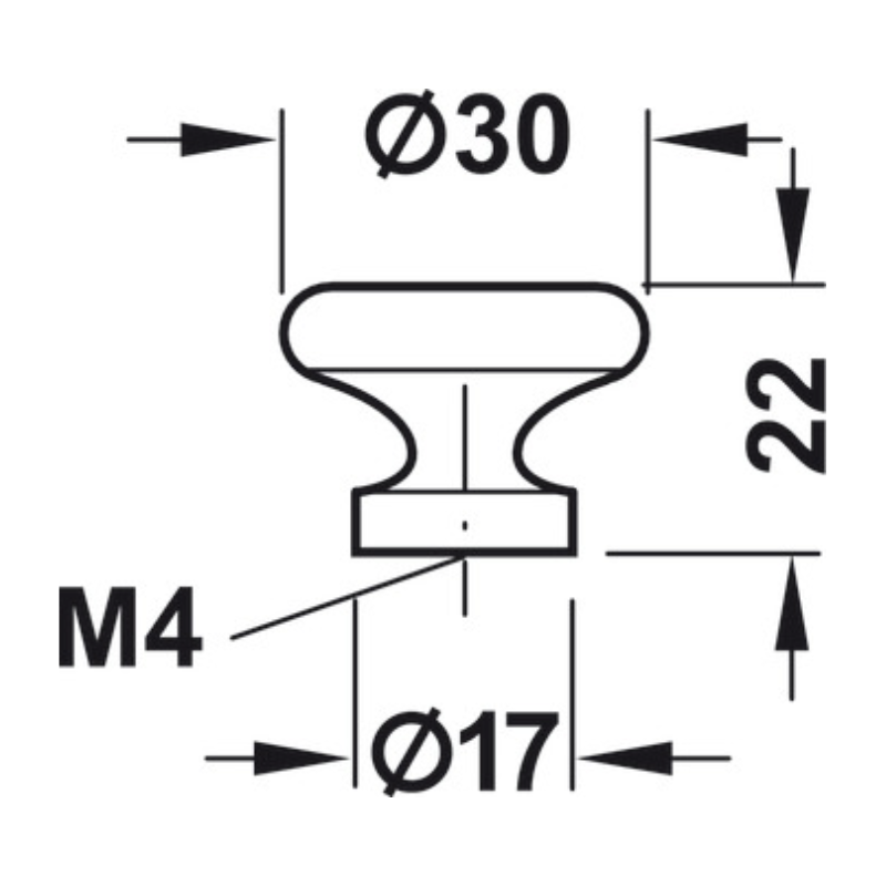 Tay Nắm Tủ Tròn Hafele 137.60.837