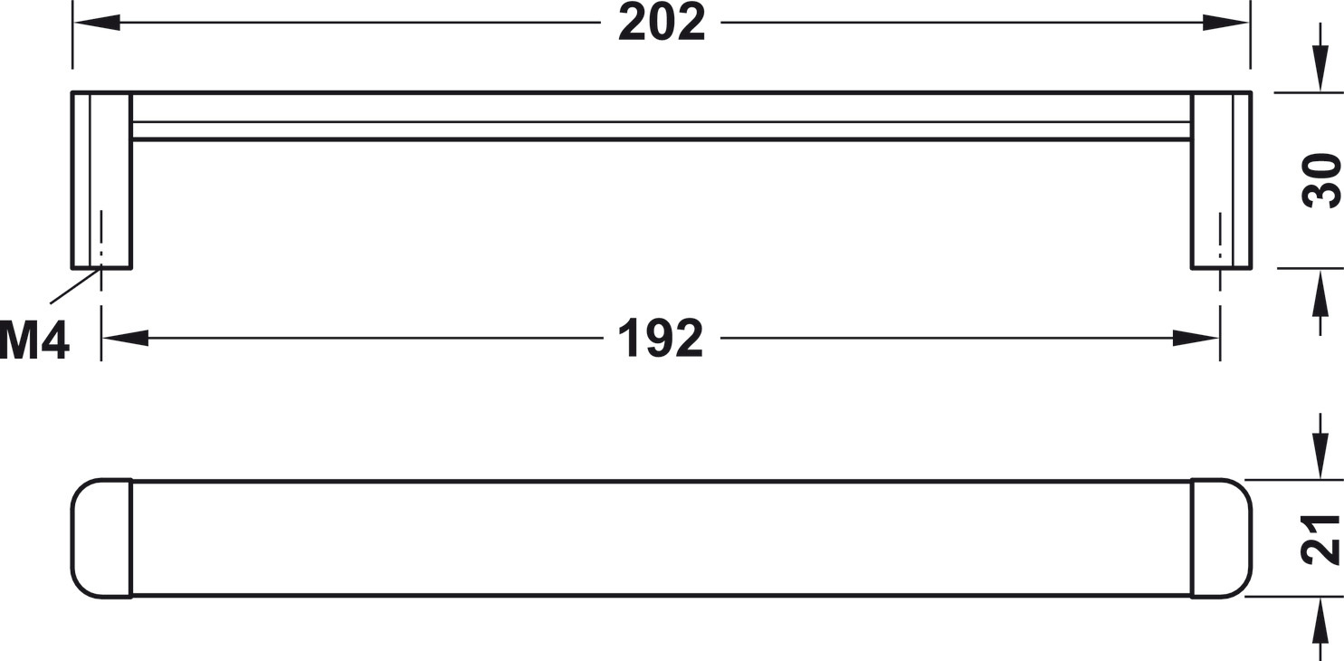 Tay nắm tủ Hafele Đen, mạ Niken mờ 106.69.627