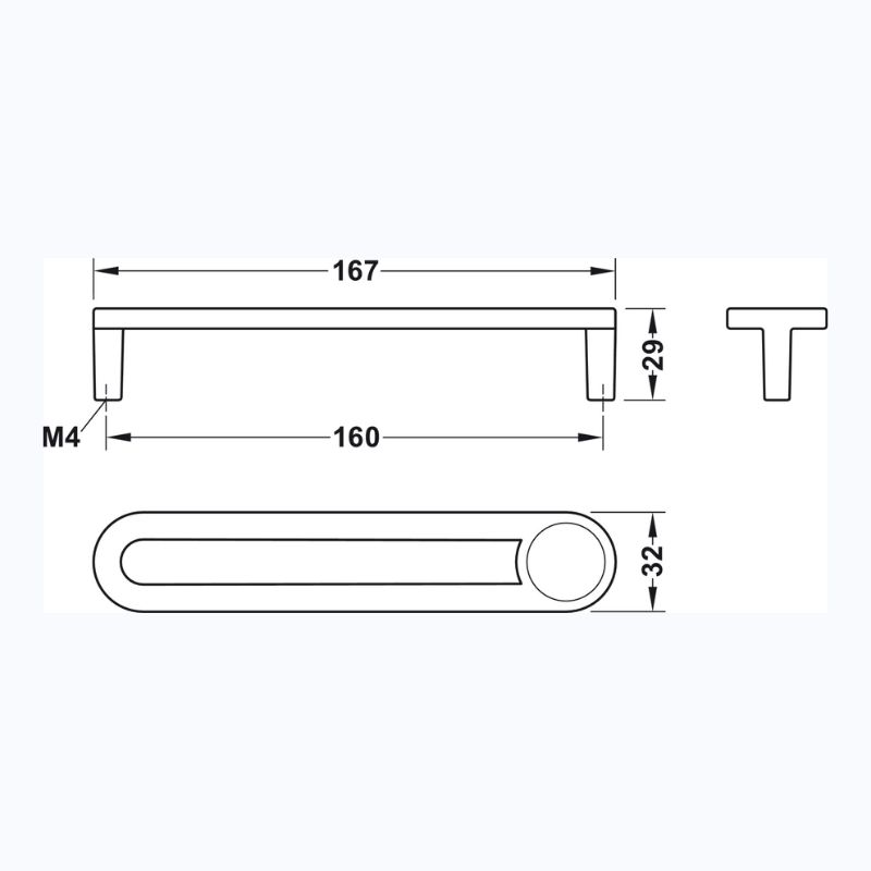 Tay nắm tủ Hafele 106.70.175