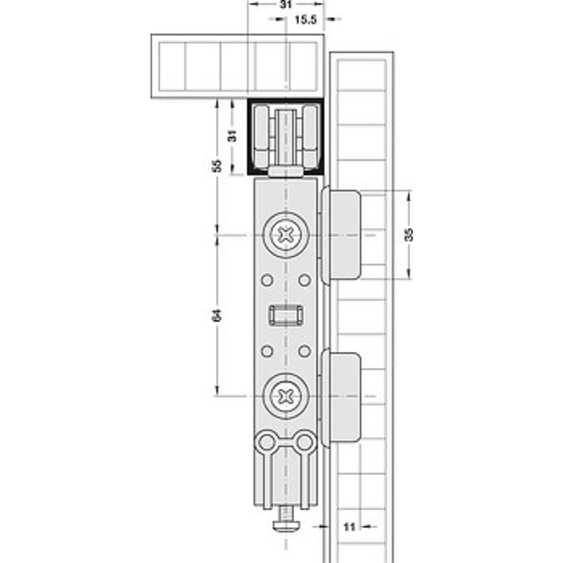 Thanh Dẫn Hướng Silent-Fold 40 Hafele 409.62.700