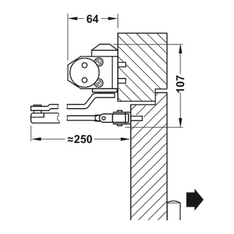 Thiết Bị Đóng Cửa Tự Động Hafele 931.84.659