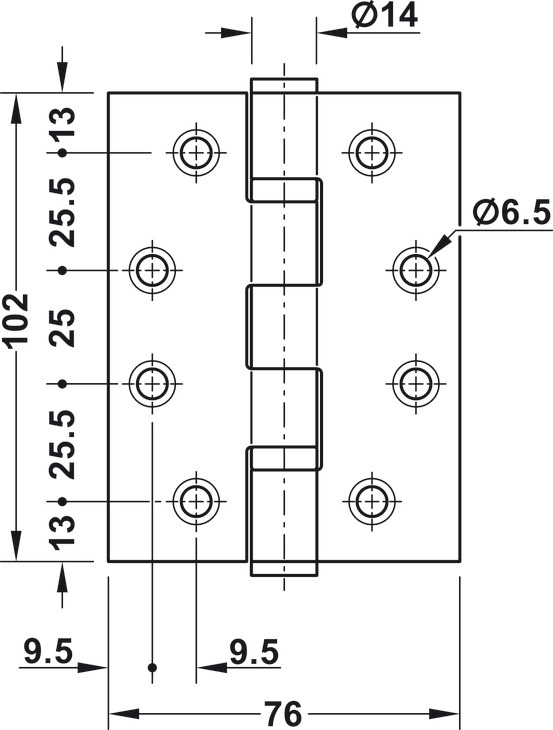 Bản lề lá 2 vòng bi 120Kg Hafele 926.98.049