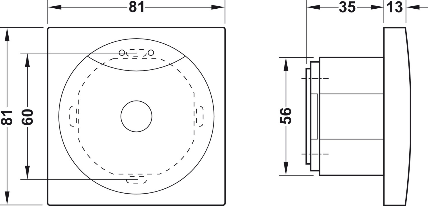 Đầu đọc gắn tường WRU 200 Hafele 917.91.072