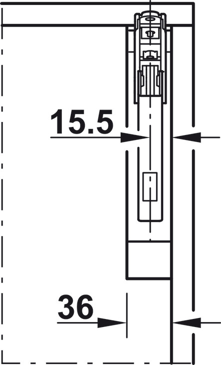 Tay nâng Free Flap 1.7 Hafele 372.91.407