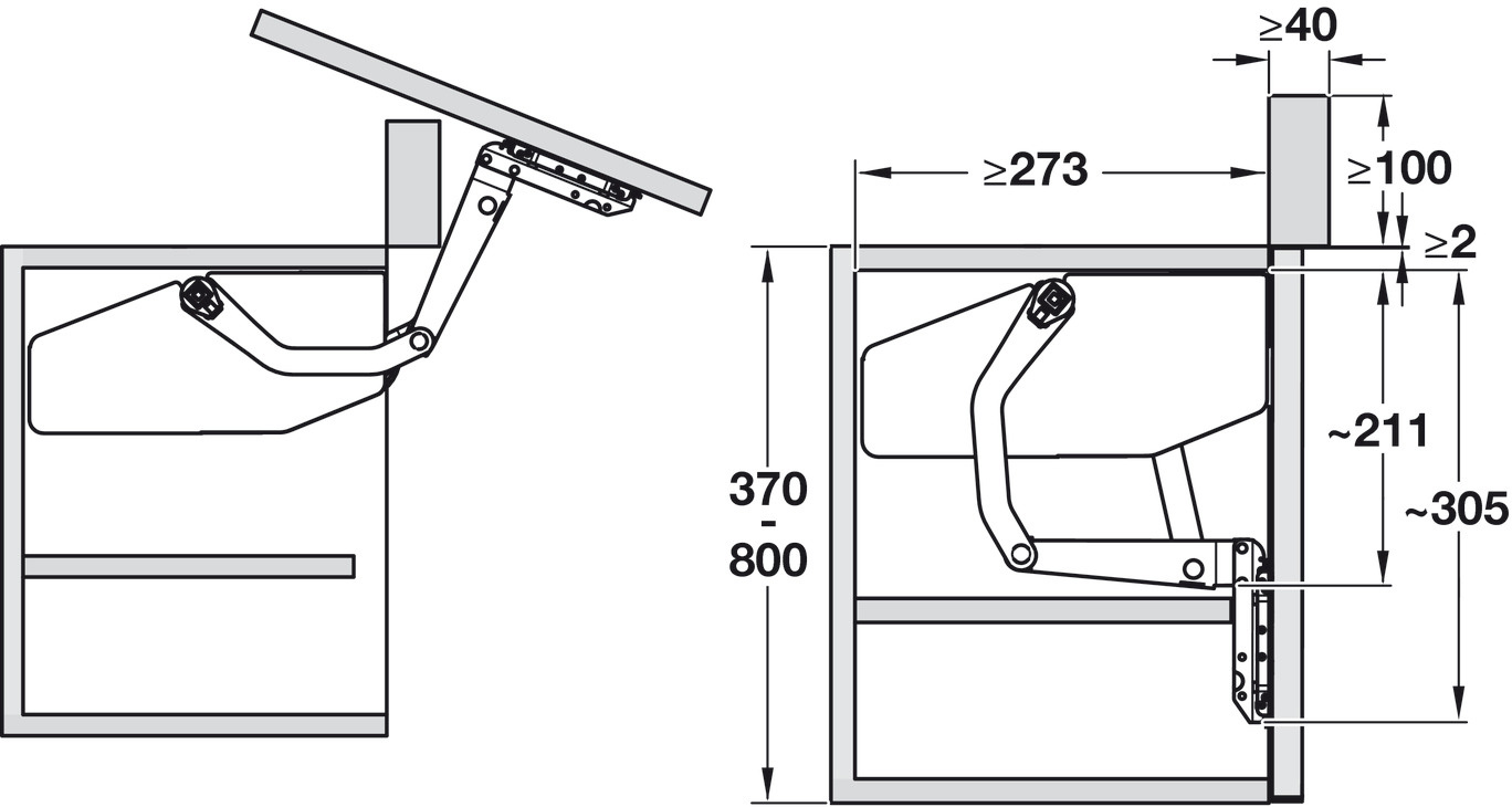 Phụ kiện tay nâng Free Swing Hafele 372.34.611