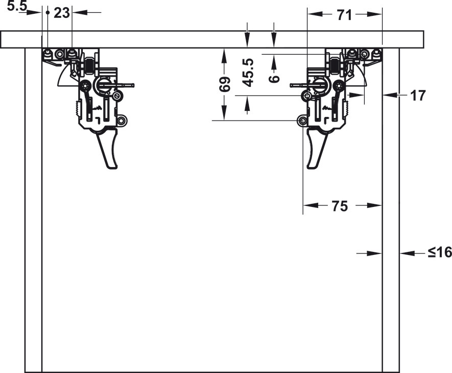 Ray âm EPC Pro giảm chấn mở toàn phần Hafele 433.32.053